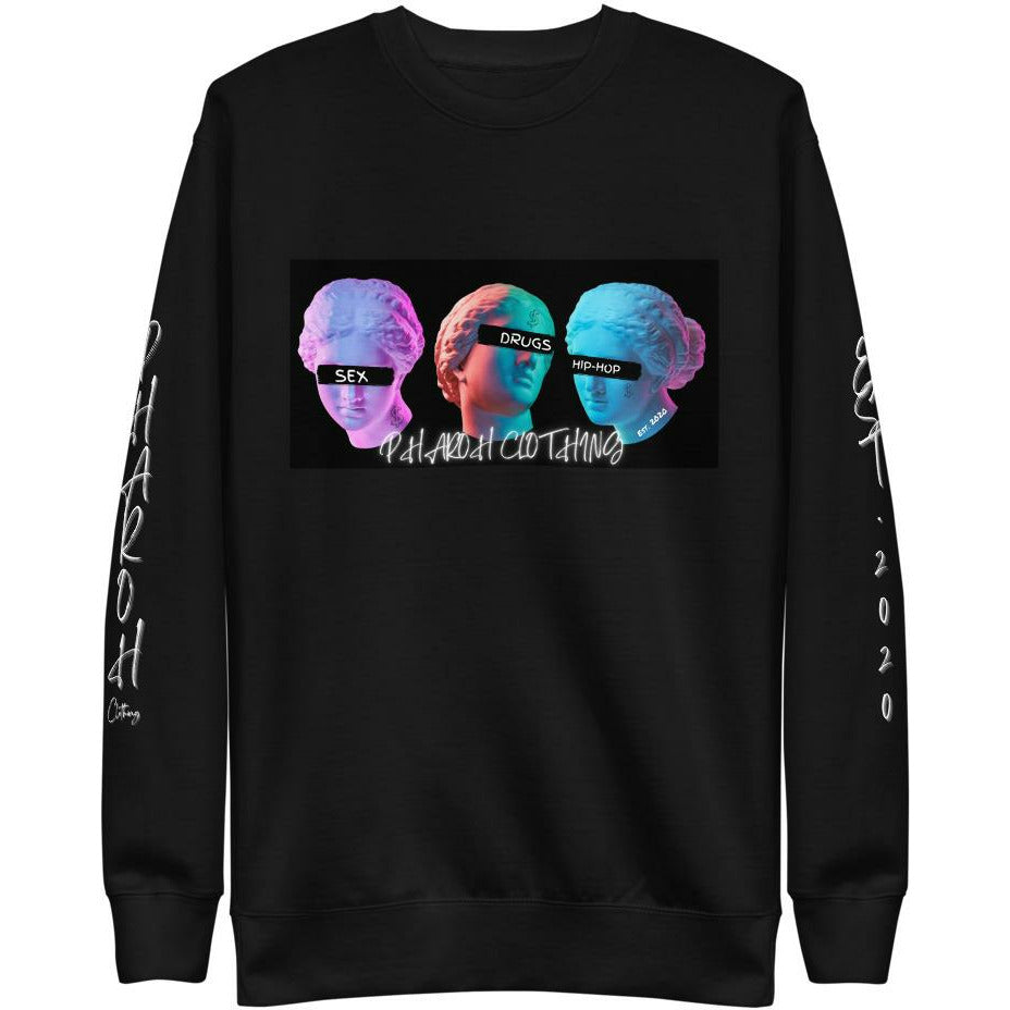 Sex Drugs and Hip Hop Mens Unisex Fleece Pullover - Pharoh Athletics